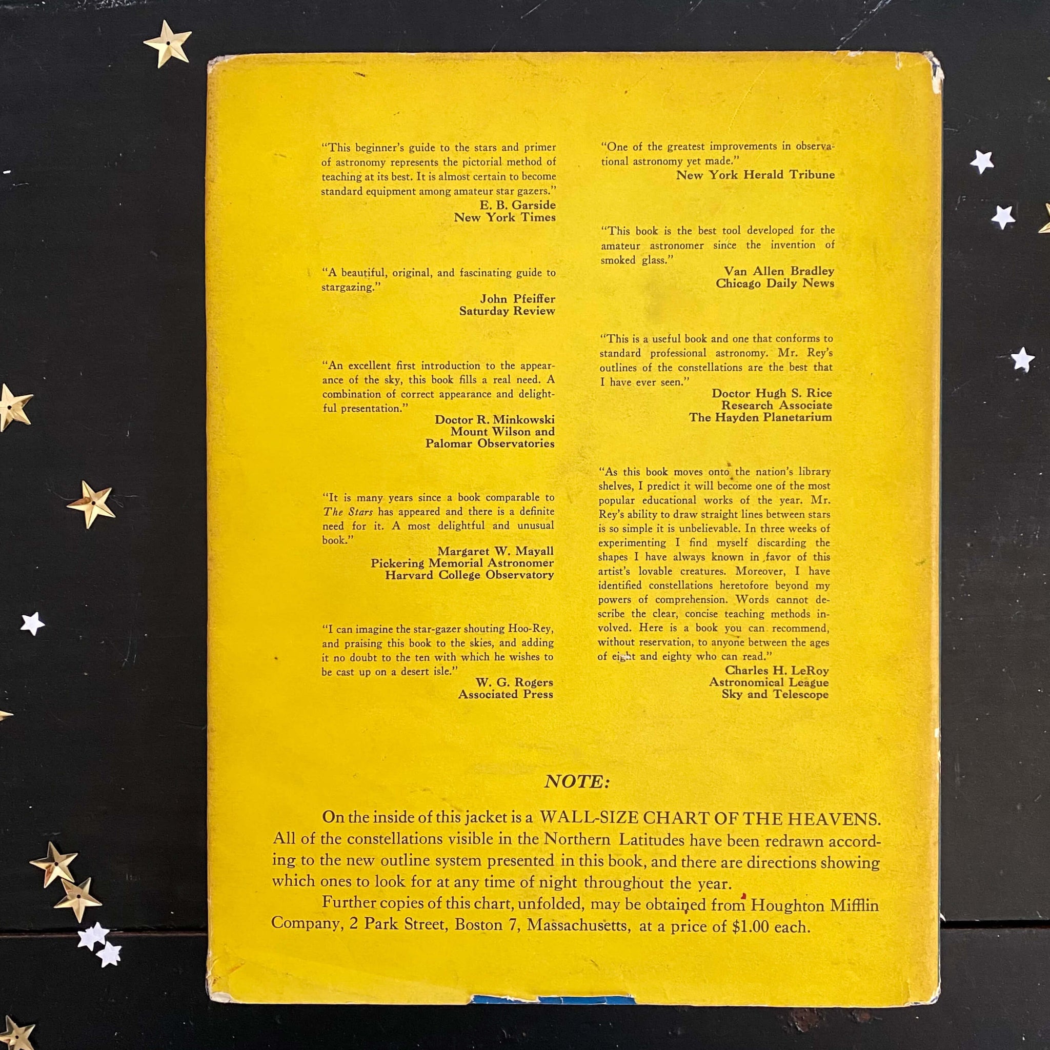 The Stars by H.A. Rey - 1956 Edition Fourth Printing with Wall-Size Chart of the Constellations