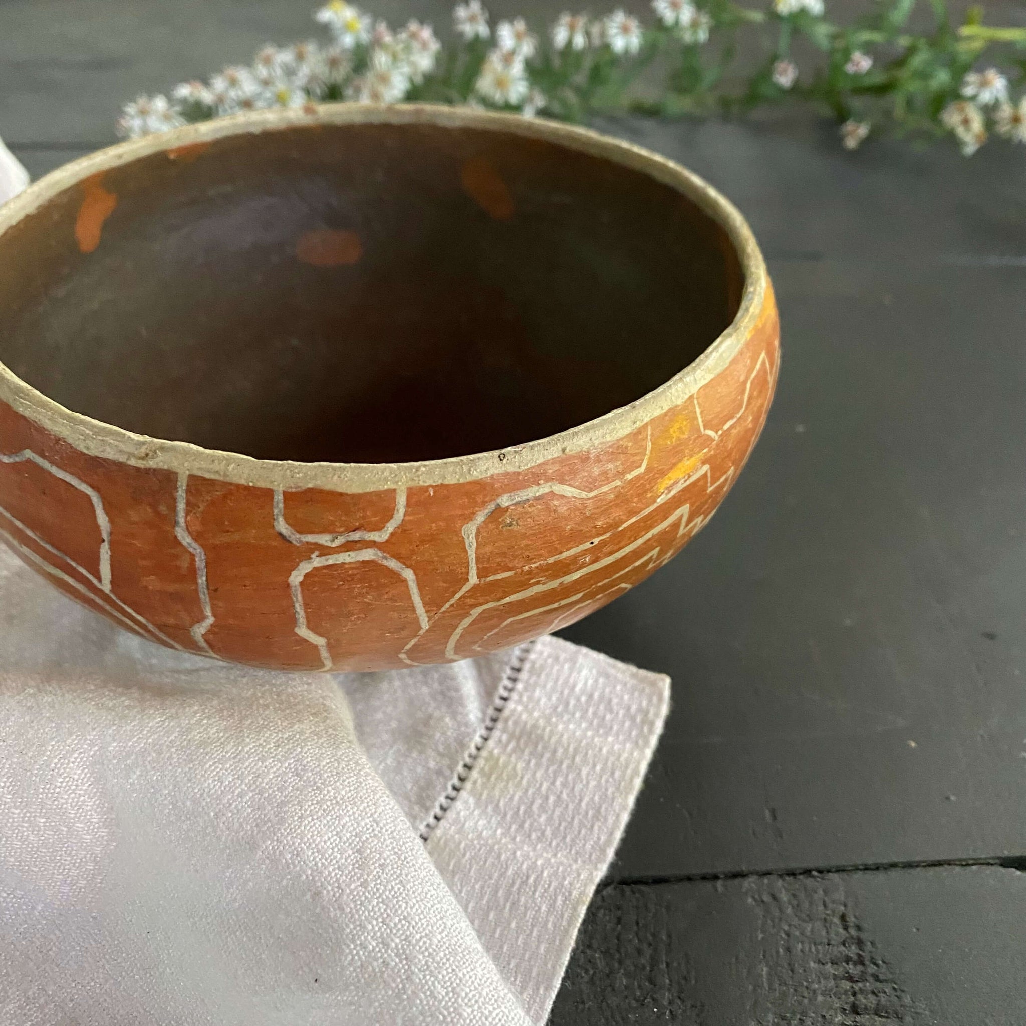 Handmade Peruvian Shipibo Pottery Bowl