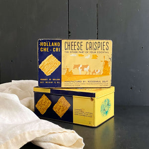 Vintage Holland Che-Cri Cheese Crispies Tin circa 1960s-1970s