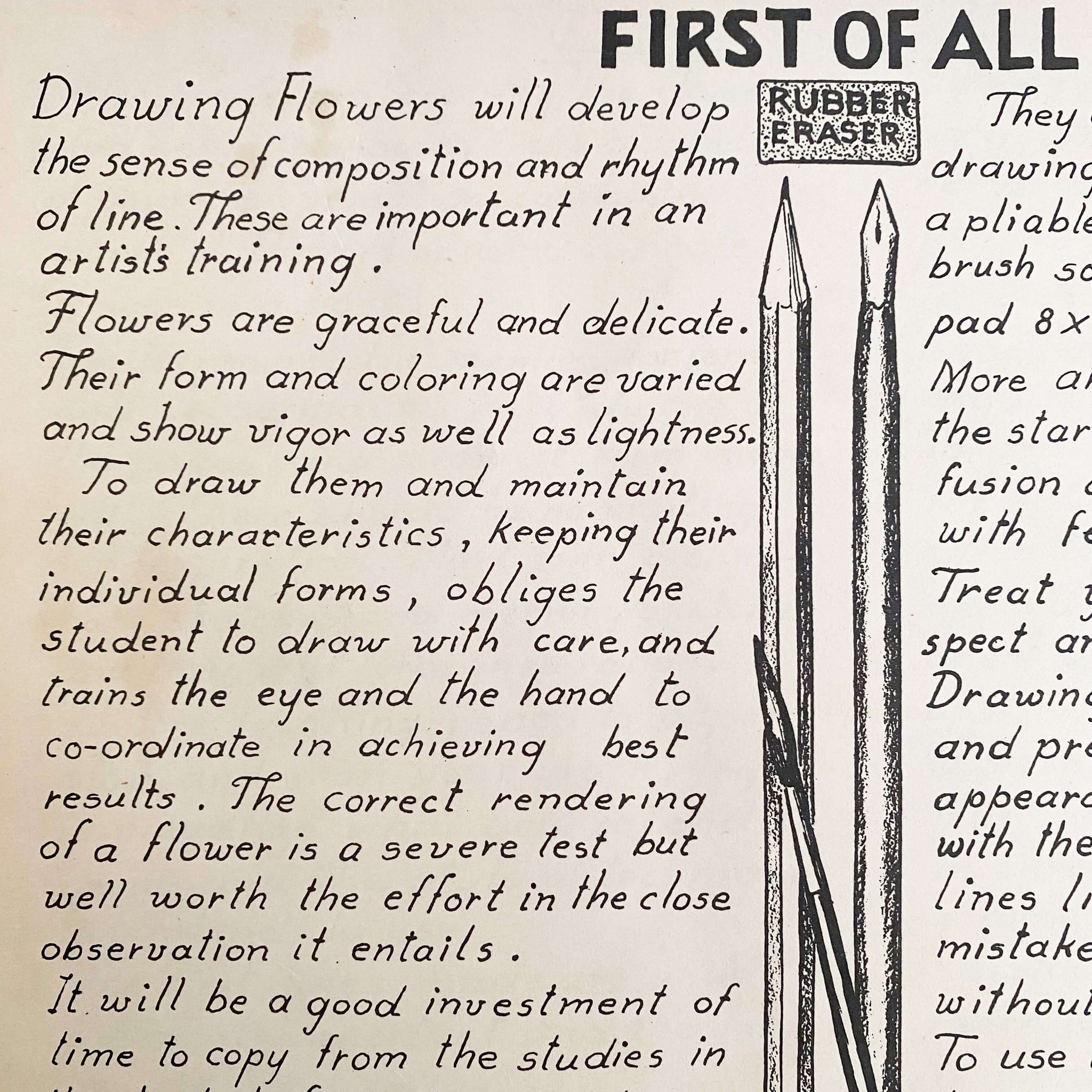 Drawing Flowers by Victor Perard circa 1948