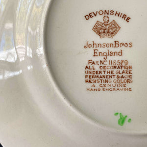 Vintage 1950s Johnson Bros Devonshire Bread Plates - Set of Two