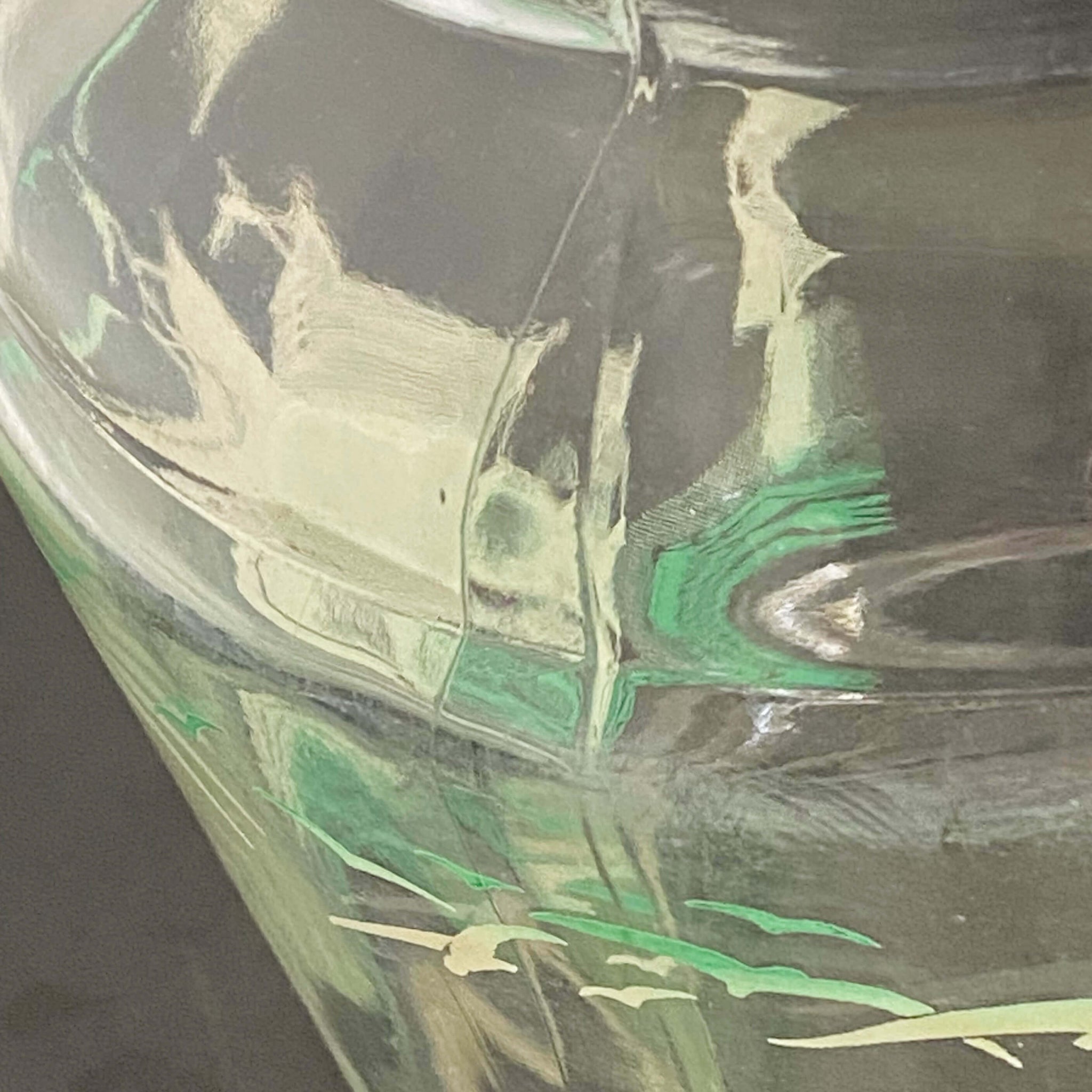 Vintage Clear Glass Sailboat Pitcher with Seagulls circa 1950s-1970s