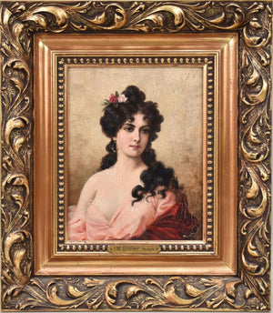 Antique Portrait Plate by The Colonial Co circa 1903-1922 after Moritz Stifter Painting