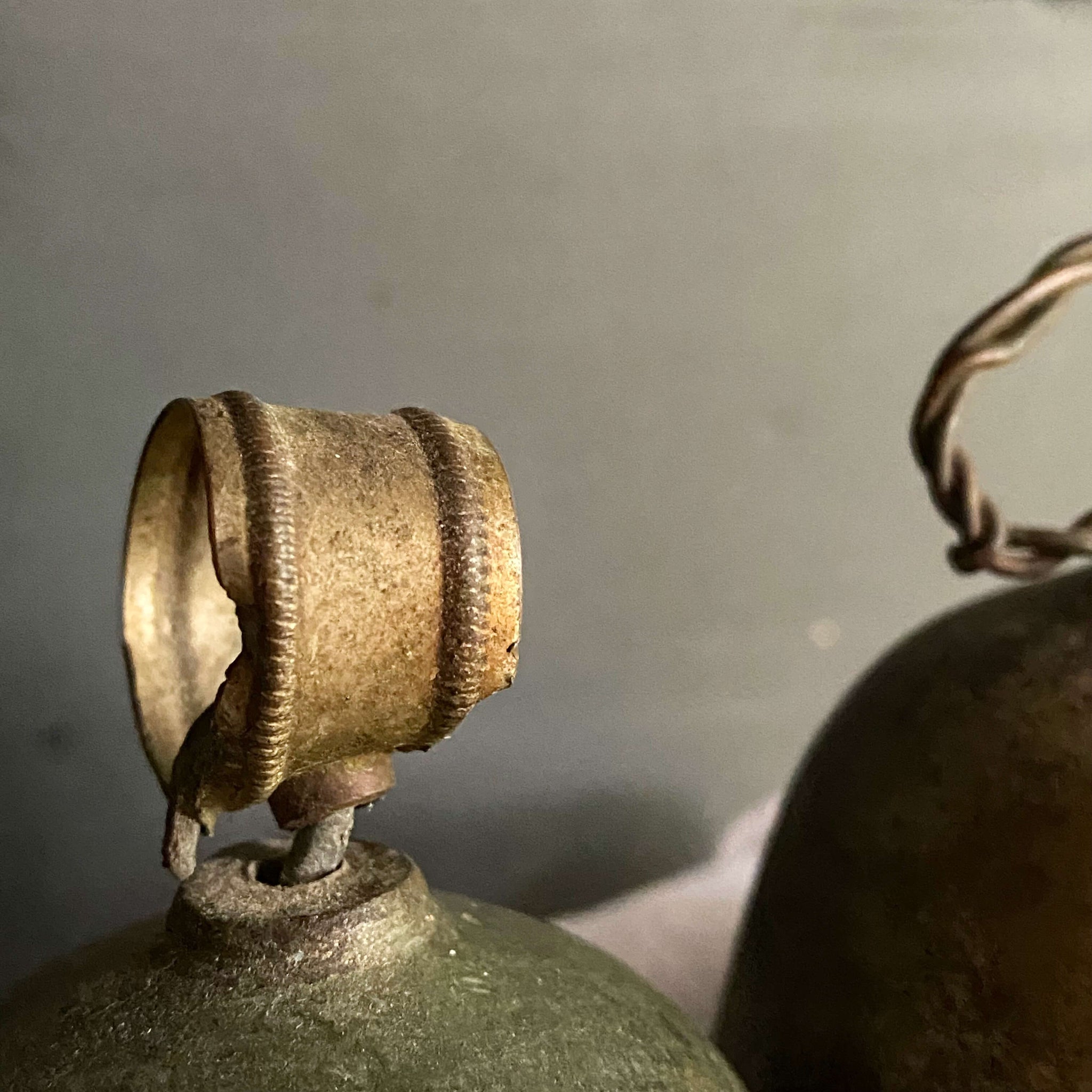 Antique Primitive Brass Livestock Bells - Set of Three