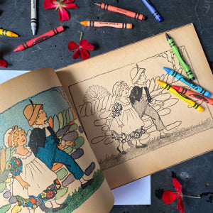 Rare Antique Coloring Book - Rainbow Painting and Crayoning Book - Illustrated by Florence Notter circa 1920s