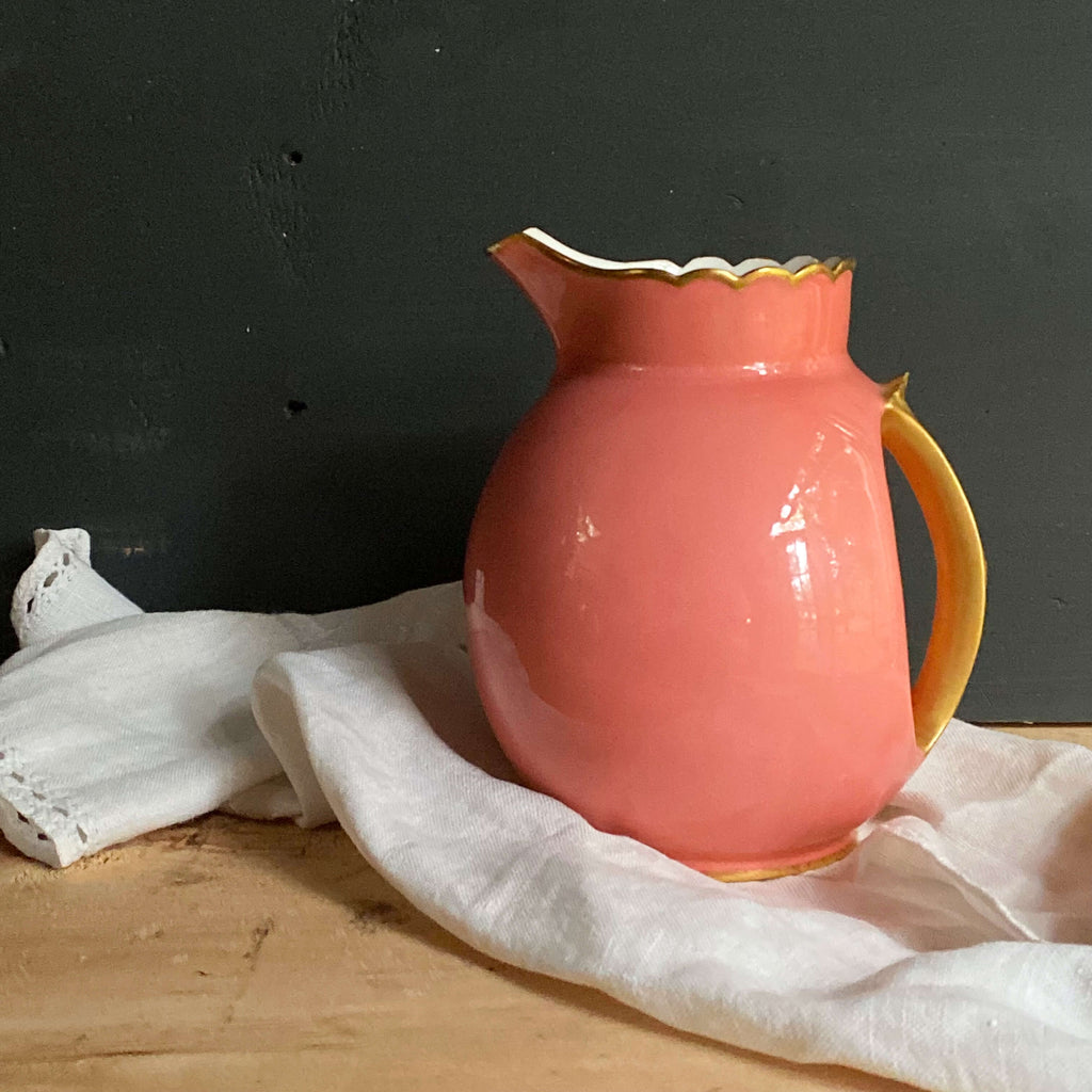 Rare Pink & Gold Antique Royal Crown Derby Cream Jug for Bigelow Kennard & Co Boston circa 1888