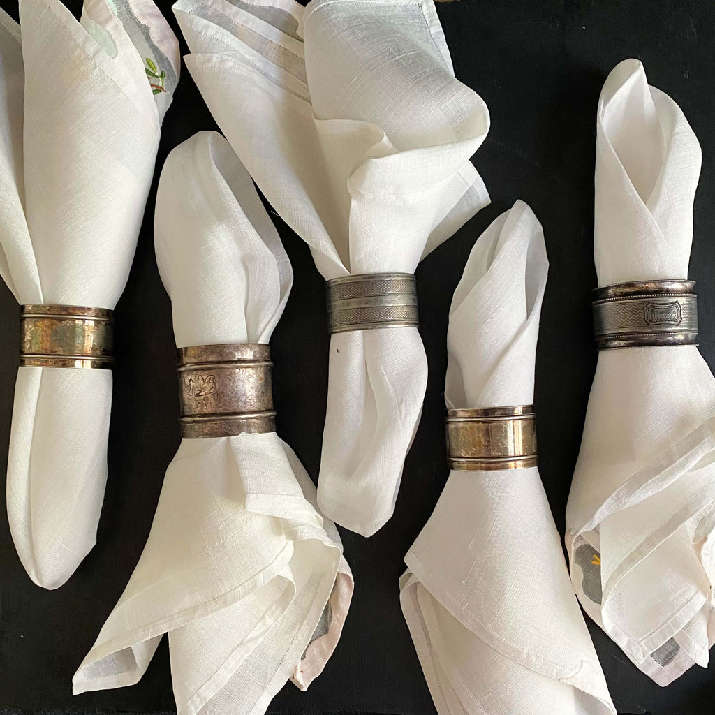 Mismatched Set of Vintage and Antique Napkin Rings - Set of Five