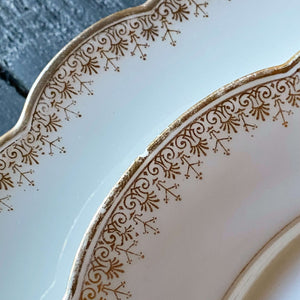 Antique Gold and White French Porcelain Luncheon & Bread Plates - Set of Four circa 1894-1915