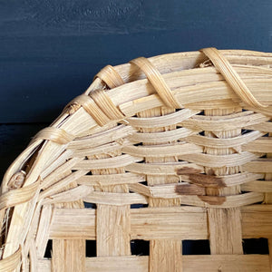 Small Handmade Split Oak Gathering Basket - Rectangular Shape with Handle 10x6