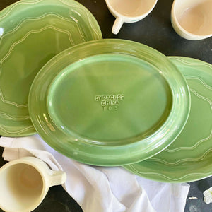 Vintage Syracuse Cantina Restaurant Ware Platters in Sage circa 1997 -  Three Available