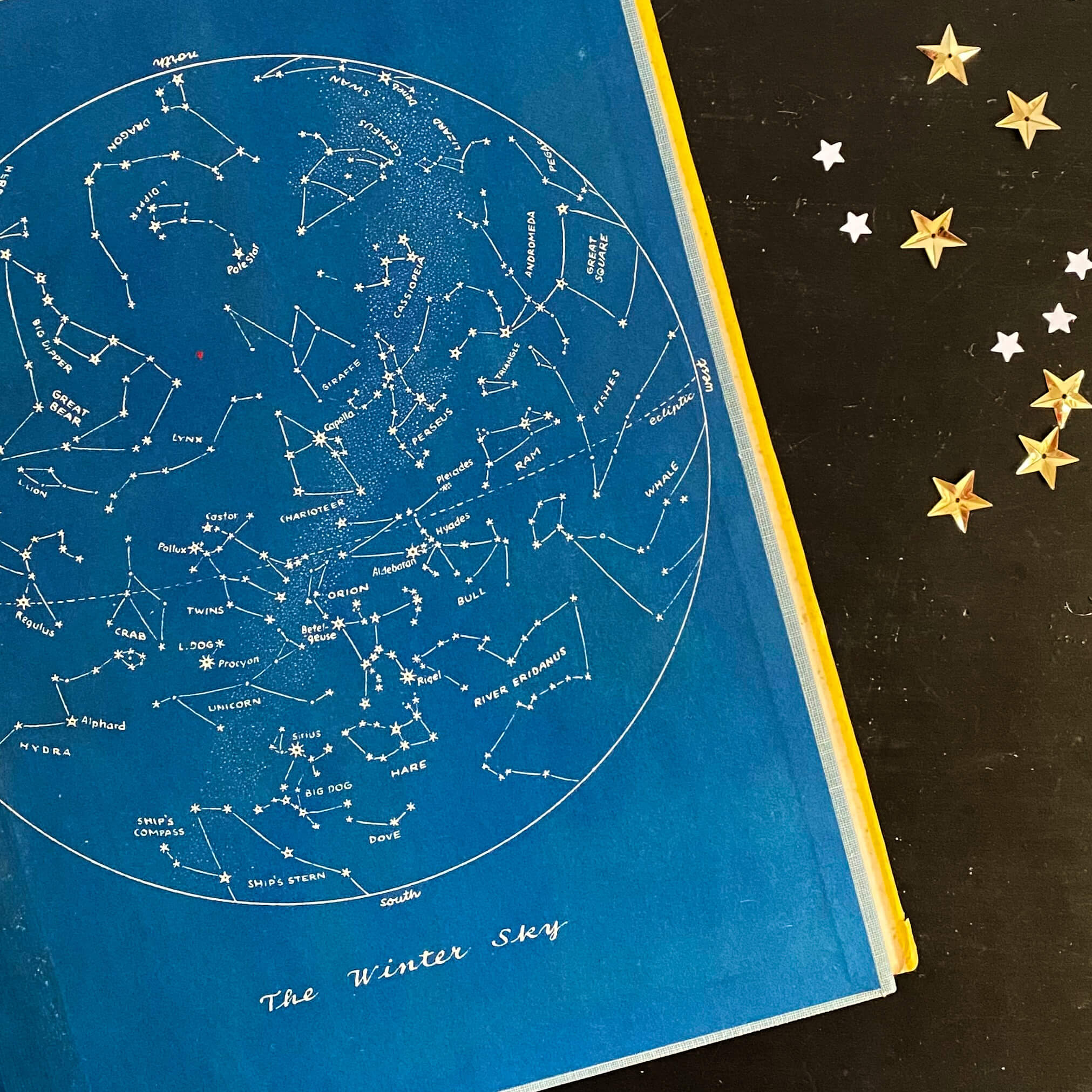 The Stars by H.A. Rey - 1956 Edition Fourth Printing with Wall-Size Chart of the Constellations