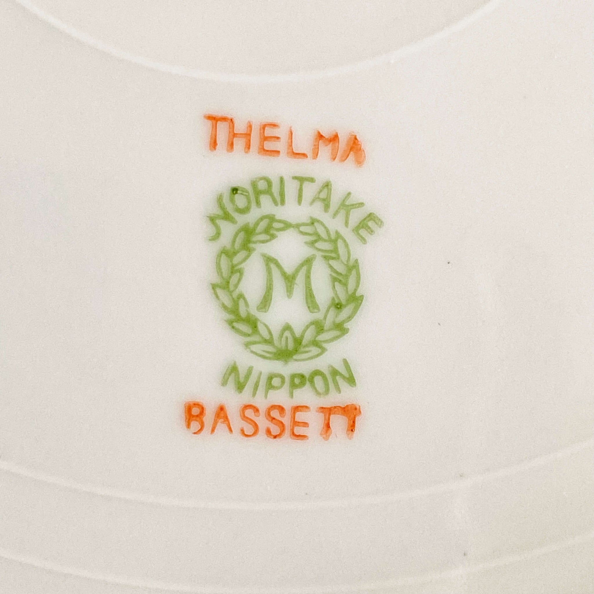 Antique Noritake Thelma Bassett Porcelain Dinner Plates - Set of Eight circa 1920s