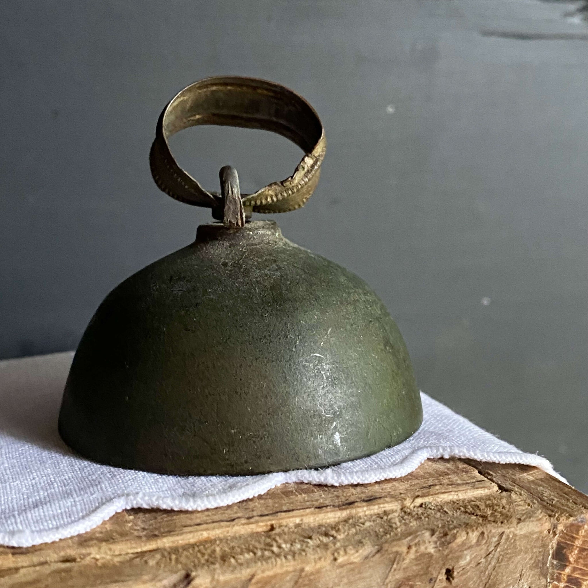 Antique Primitive Brass Livestock Bells - Set of Three