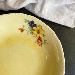 Vintage 1920s Yellow Floral Berry Bowls by Edwin Knowles circa 1929