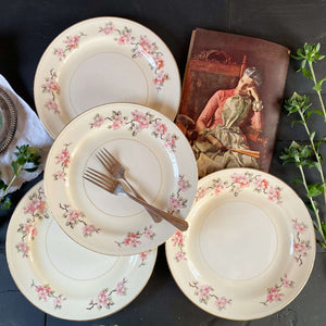 Vintage Homer Laughlin Apple Blossom Dinner Plates - Set of Four circa 1944