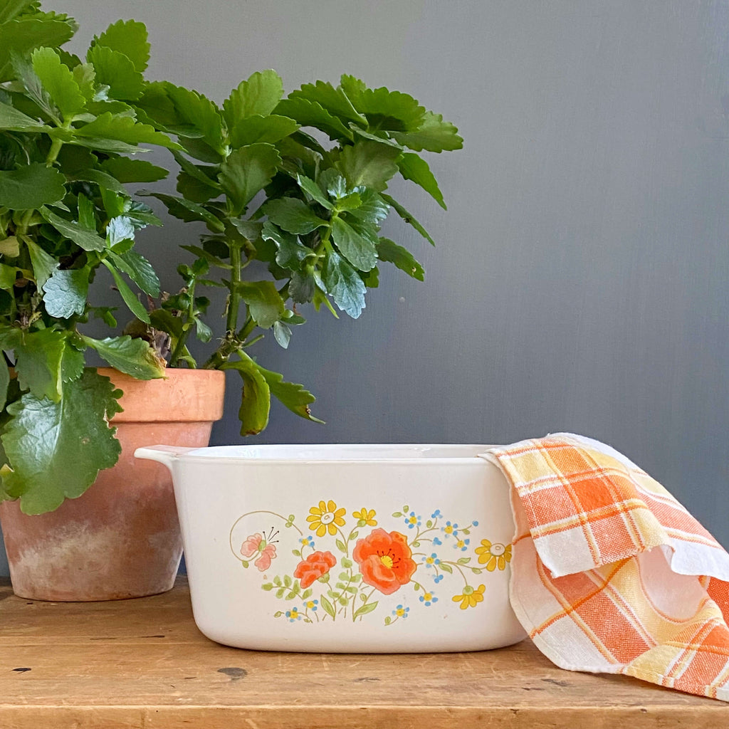 Vintage Corning Ware Wildflower 3 Quart Casserole Dish circa 1977-1985