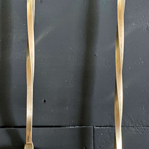 Vintage Set of Four Hanging Copper Kitchen Utensils with Twisted Brass Handles
