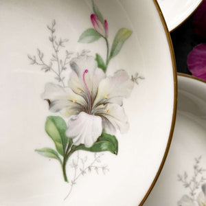Vintage Porcelain Rhododendron Berry Bowls By Jaeger & Co Germany - Set of Four circa 1949-1960s