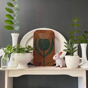 Vintage Hand-Painted Cottage Sign on Wood - Thistle Cottage