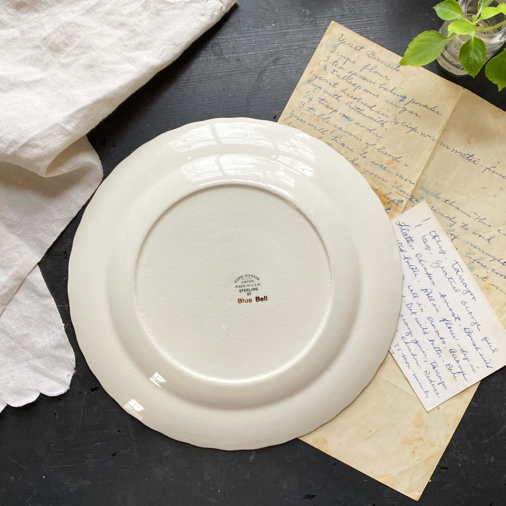 Vintage Pope-Gosser Blue Bell Luncheon Plate circa 1937