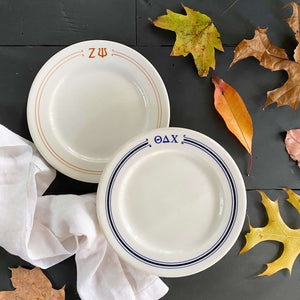 Vintage 1930s Zeta Psi  & Theta Delta Chi Fraternity Restaurant Ware Plates By Syracuse O.P.Co circa 1937 - Sold Separately