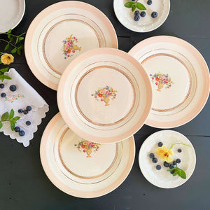 Vintage American Limoges Treasure Island Dinner Plates Designed by By Viktor Schreckengost circa 1940s-1950s - Set of Four
