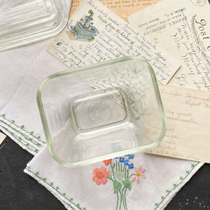 Vintage Pyrex Clear Glass Refrigerator Storage Container with Lid #501B circa 1940s-1950s