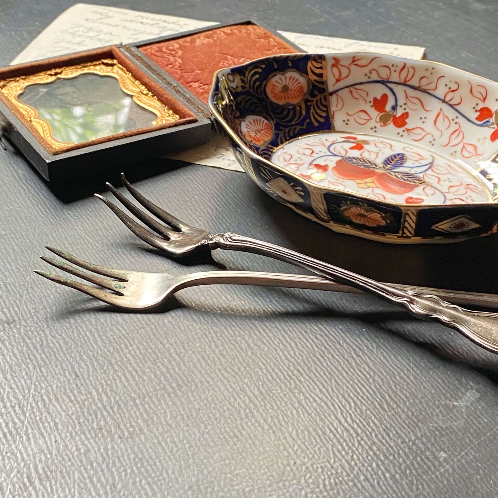 Vintage 1940s Handpainted Imari Porcelain Trinket Dish by Hokutosha circa 1945-1952 Occupied Japan