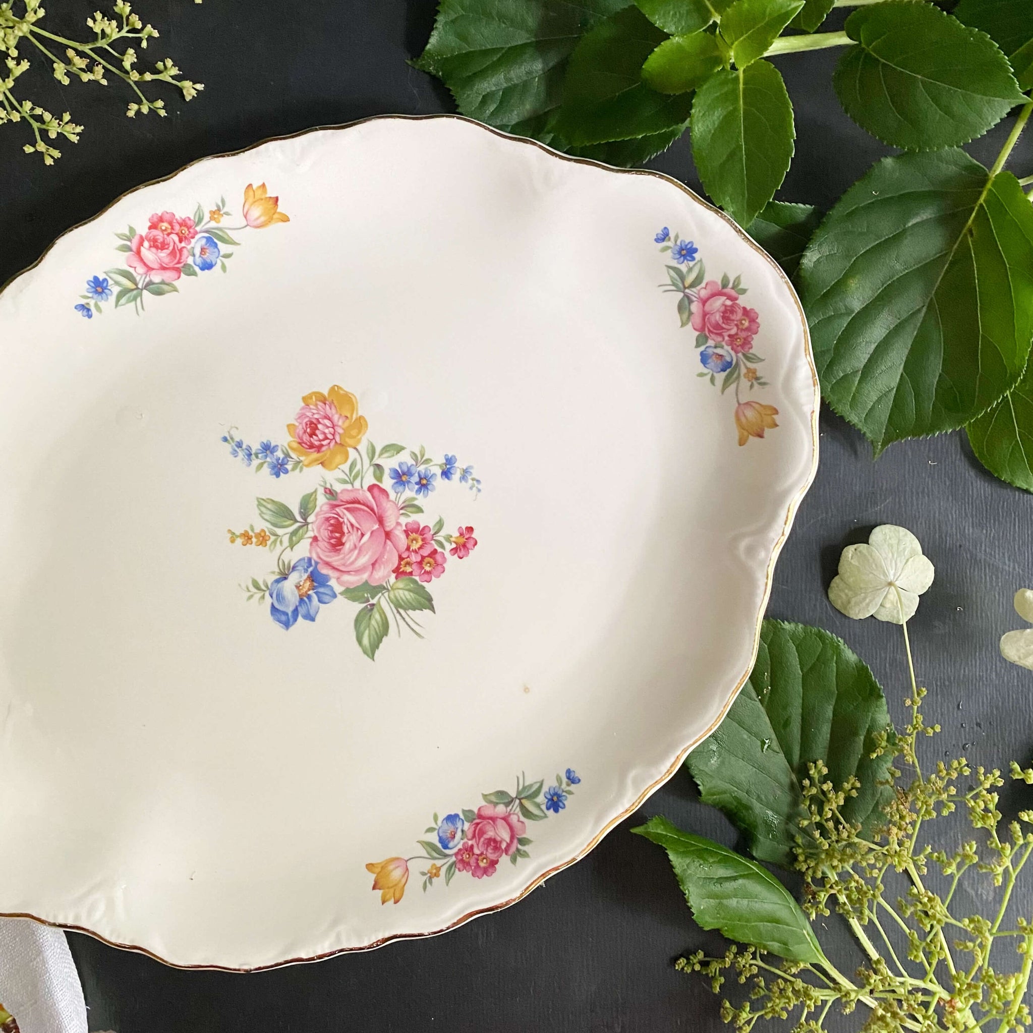Vintage 1940s Scio Ohio Hazel Pattern Platter circa 1948