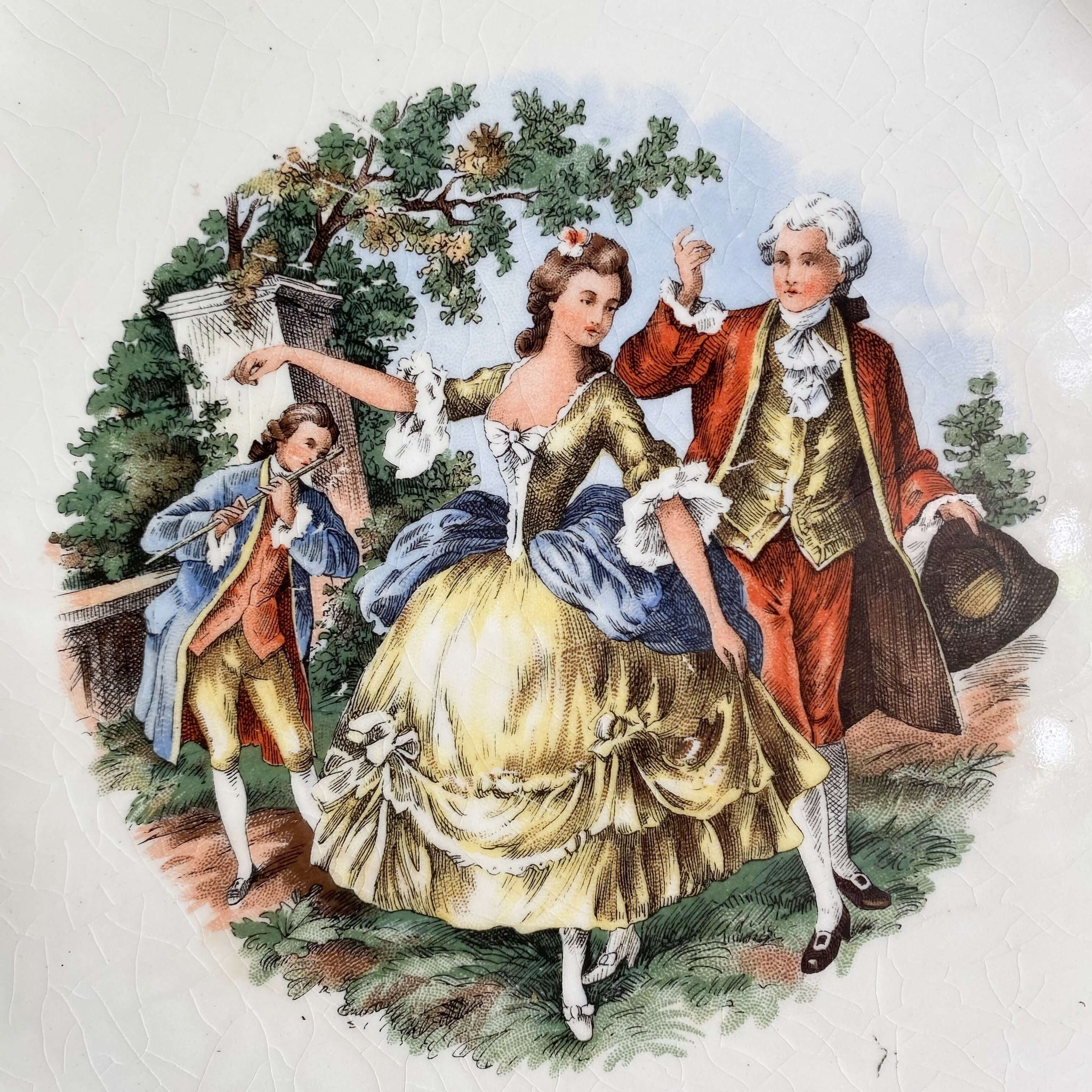 Vintage Dancing Couple Dinner Plates by Sabin - Set of Two circa 1940s