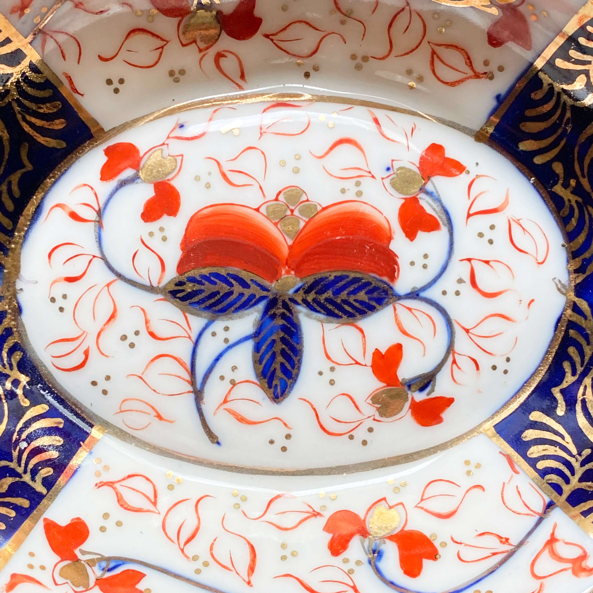 Vintage 1940s Handpainted Imari Porcelain Trinket Dish by Hokutosha circa 1945-1952 Occupied Japan