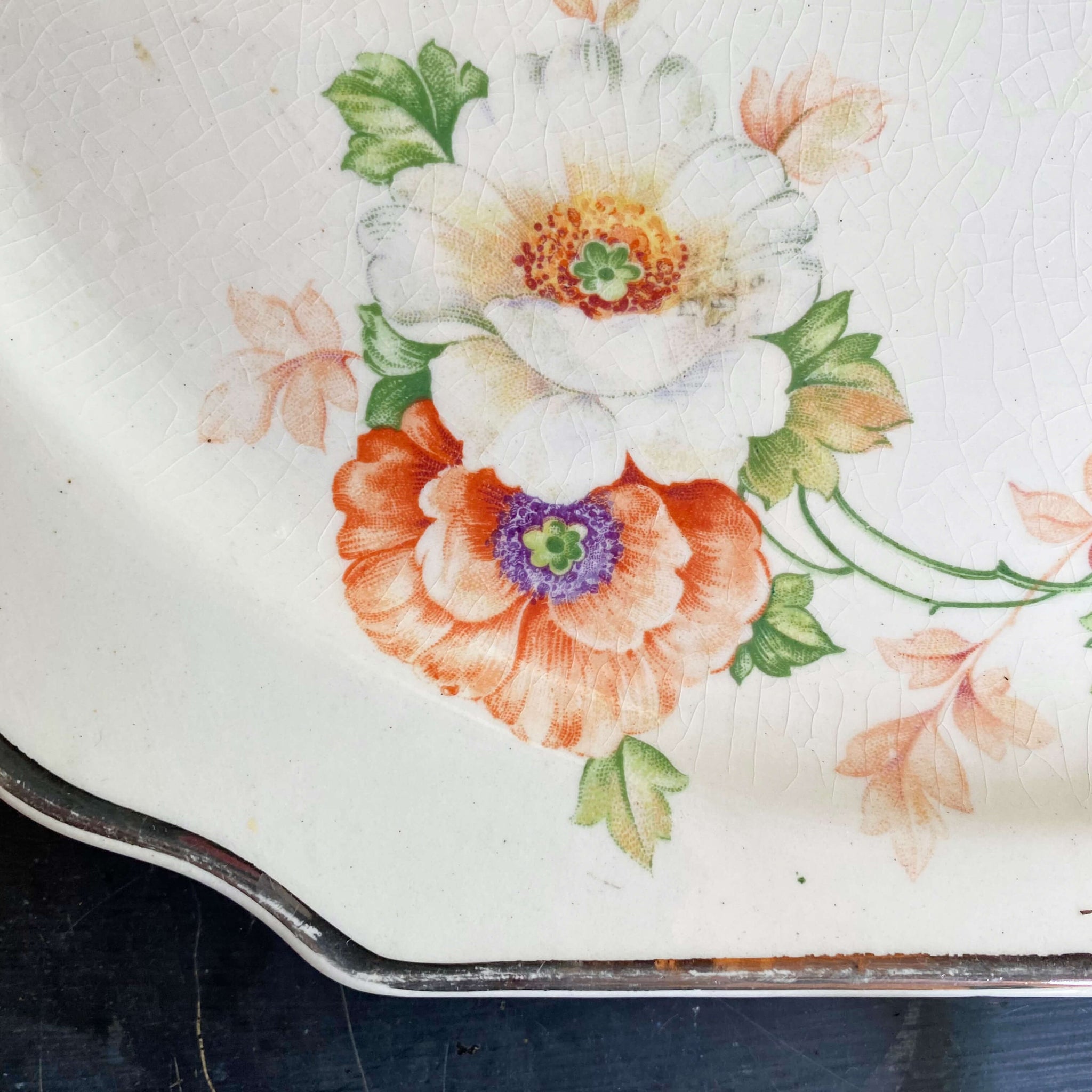 Vintage 1930s/1940s Square Cake Plate by Harker - Amy Pattern with Pla ...