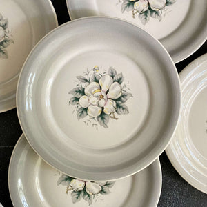 Vintage 1950s Harker Pottery Magnolia Bread Plates - Set of Five