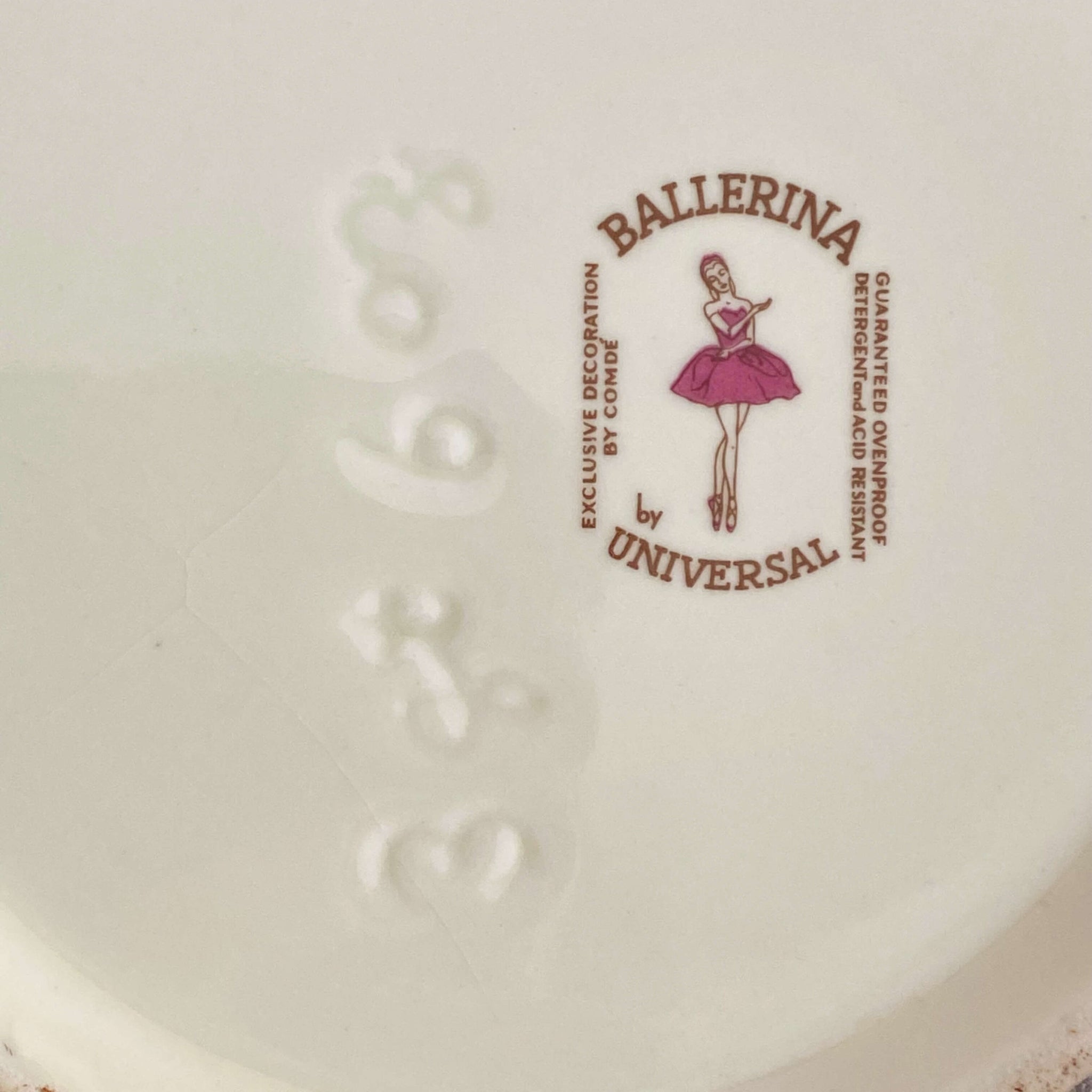 Vintage 1950s Universal Ballerina Moss Rose Mixing Bowl - 3 quart 6 oz Size
