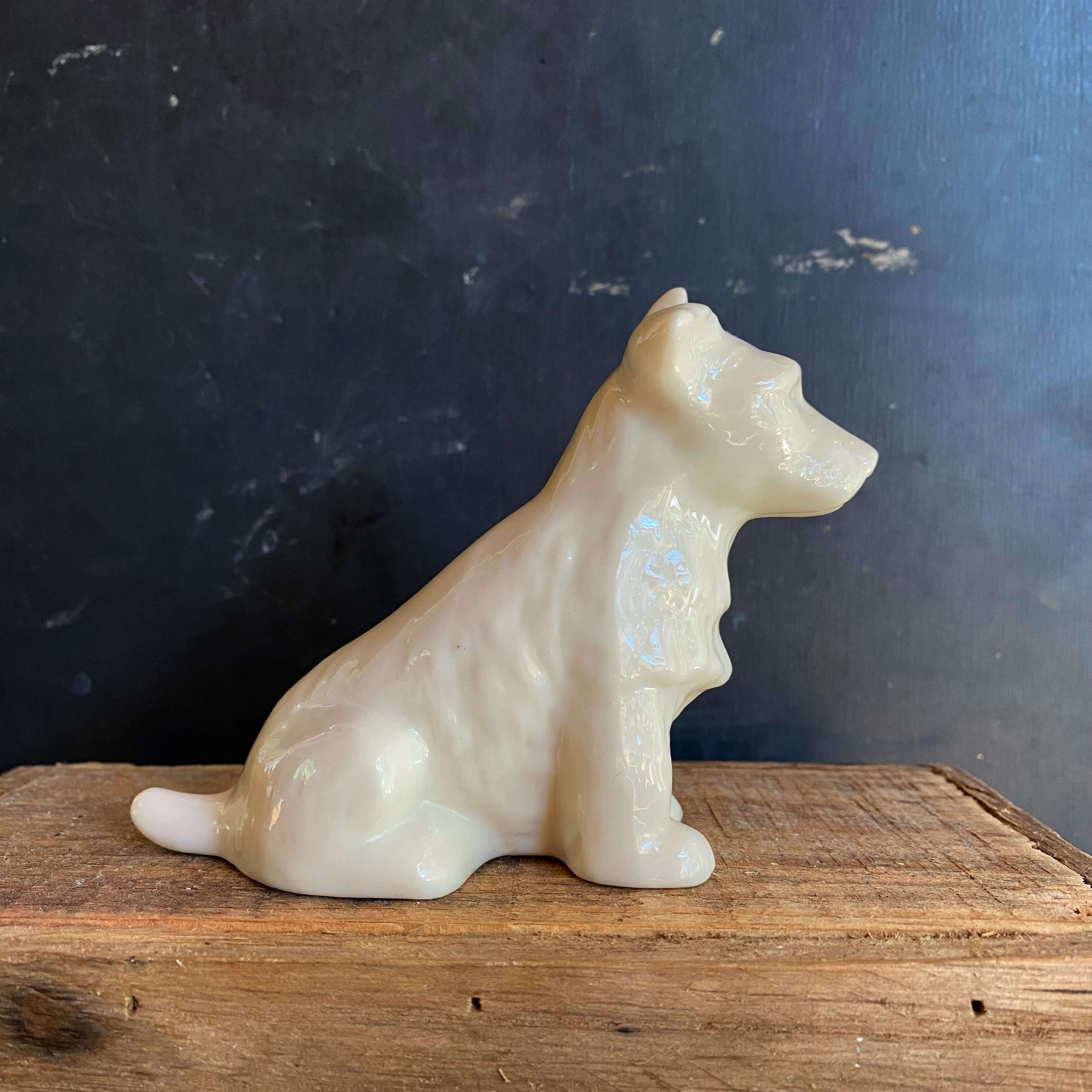 Vintage Belleek Dog Figurine circa 1965-1980 Made in Ireland