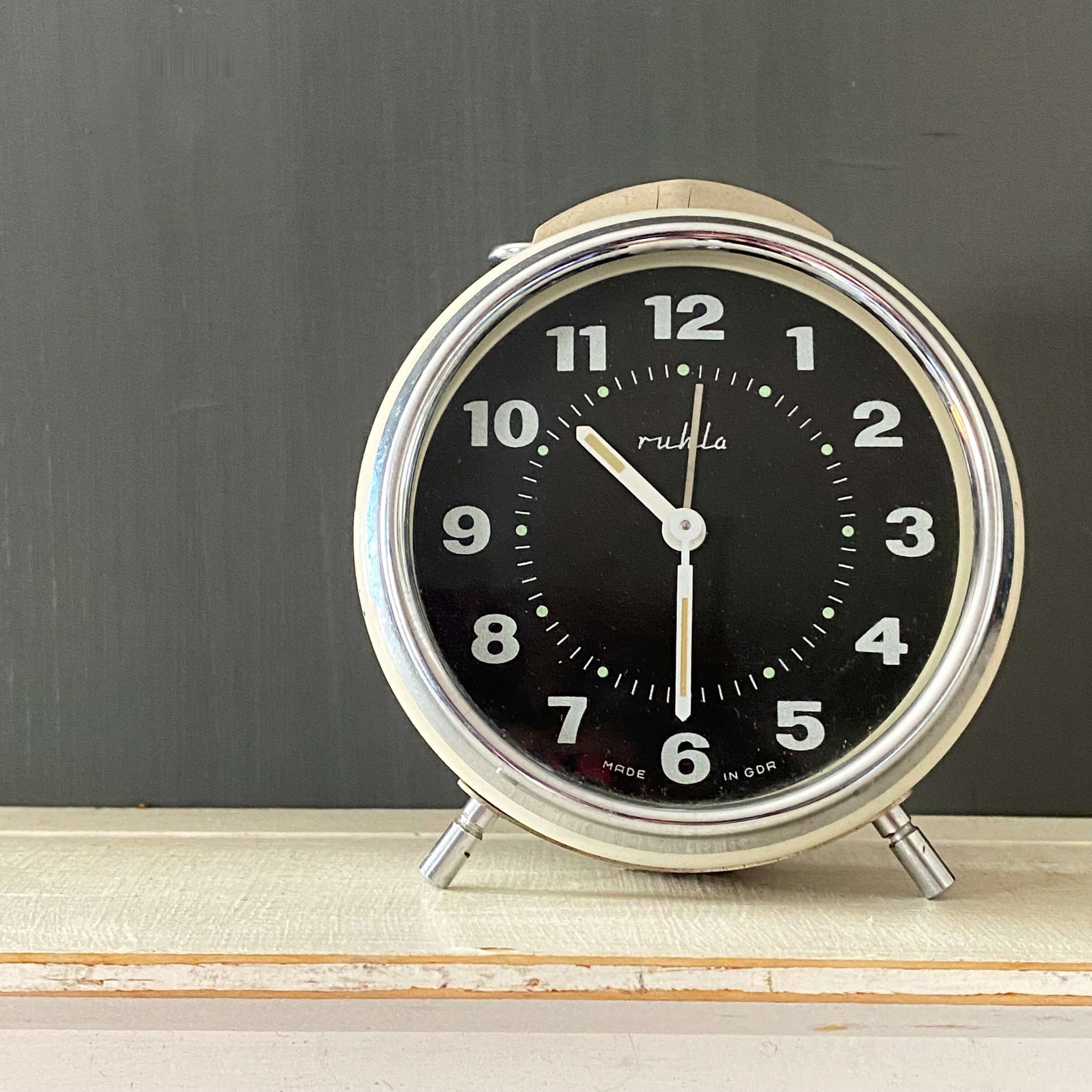 Rare Vintage Midcentury German Alarm Clock by Ruhla - Working Condition circa 1960s-1980s
