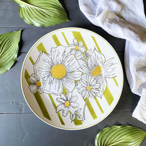 Vintage 1960s Mikasa Poppy Pattern Round Platter Chop Plate circa 1969