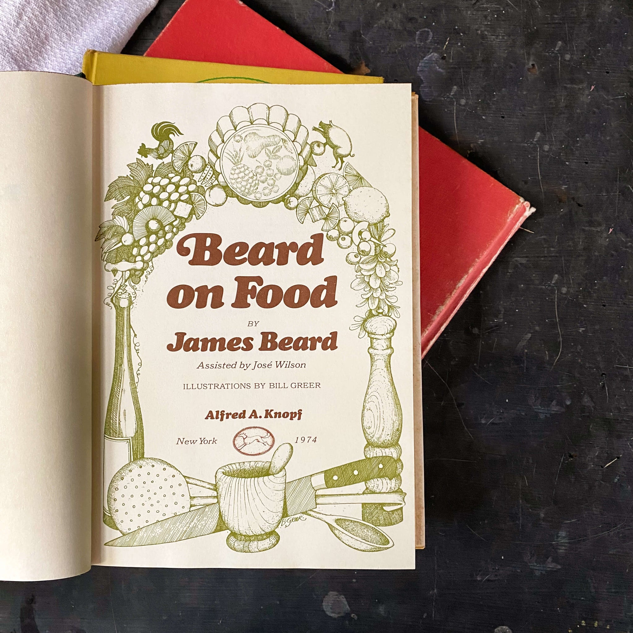 Beard on Food by James Beard - 1974 Edition Second Printing - Food Memoir and Cookbook