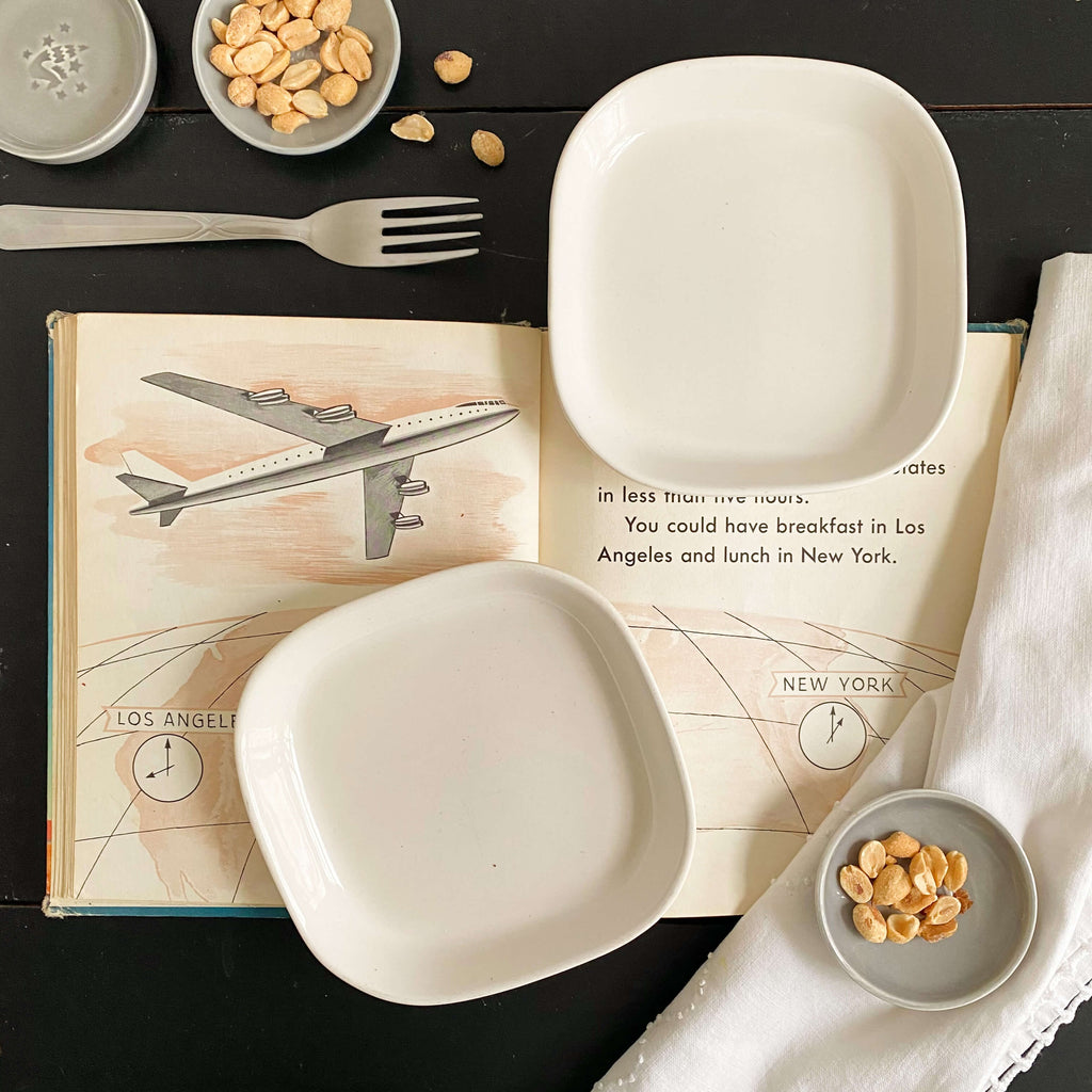 Vintage 1970s American Airlines Square First Class Serving Dishes by Pfaltzgraff 73 D1 38