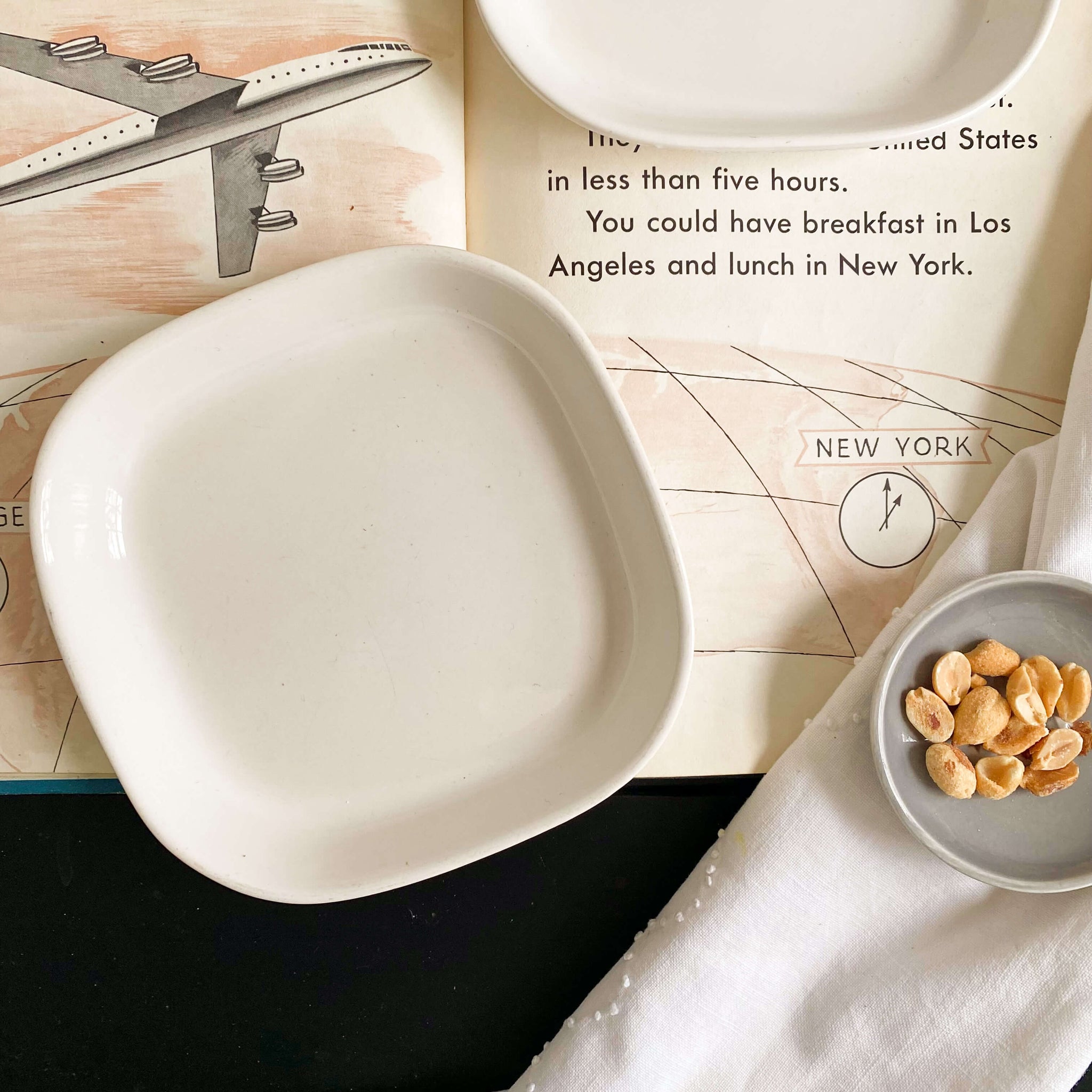 Vintage 1970s American Airlines Square First Class Serving Dishes by Pfaltzgraff 73 D1 38