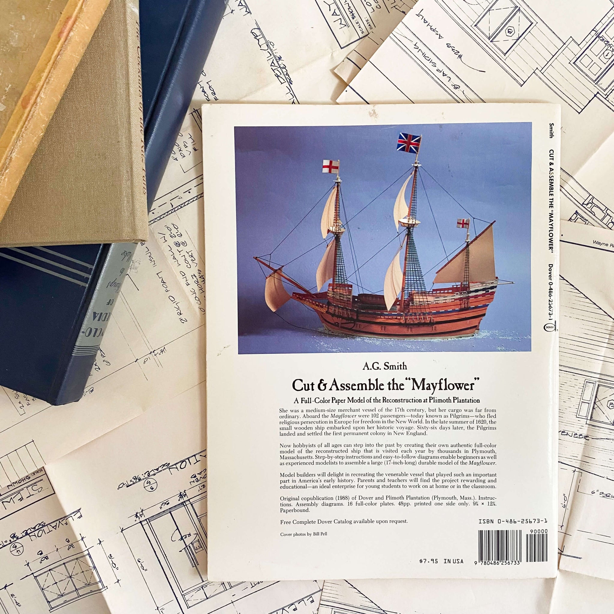 Vintage Dover Cut & Assemble Mayflower Paper Ship Replica circa 1988