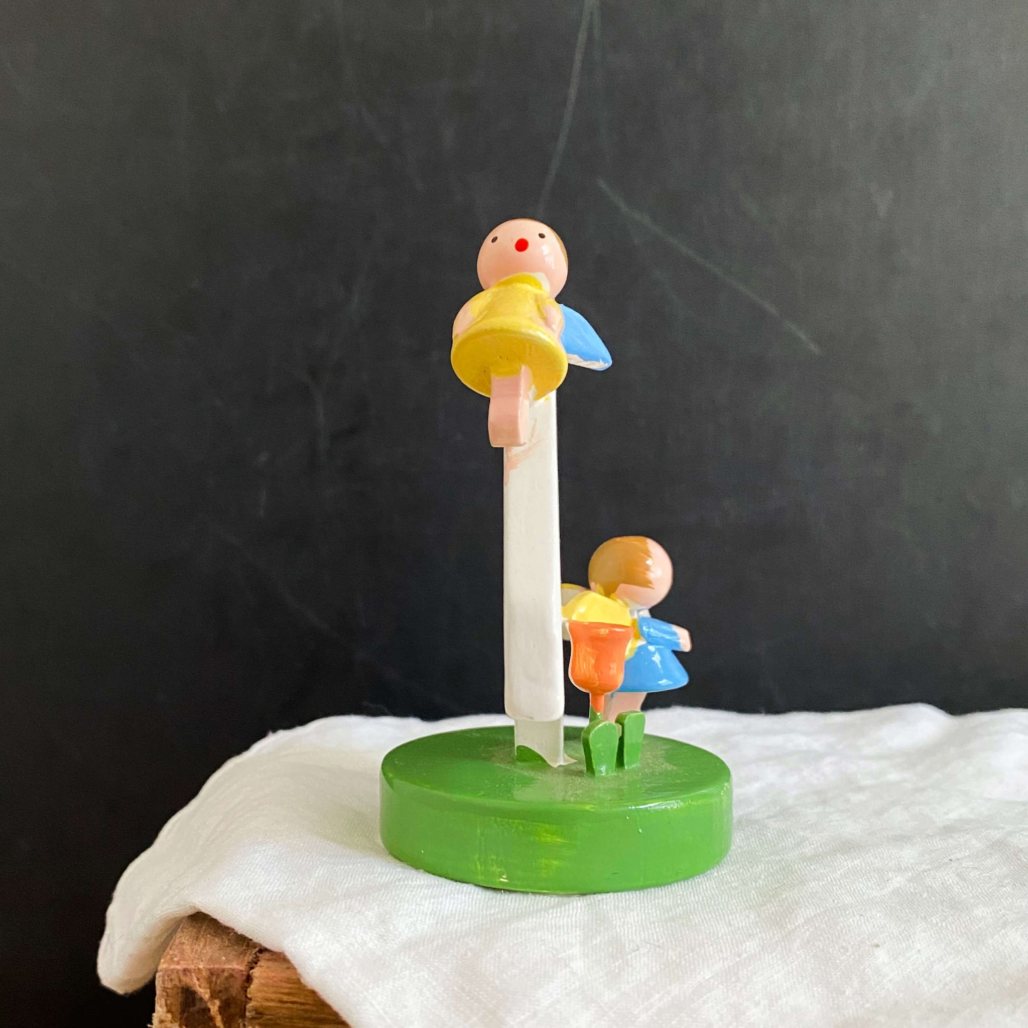 Vintage 4th Birthday Wooden Cake Topper by Sevi Italy