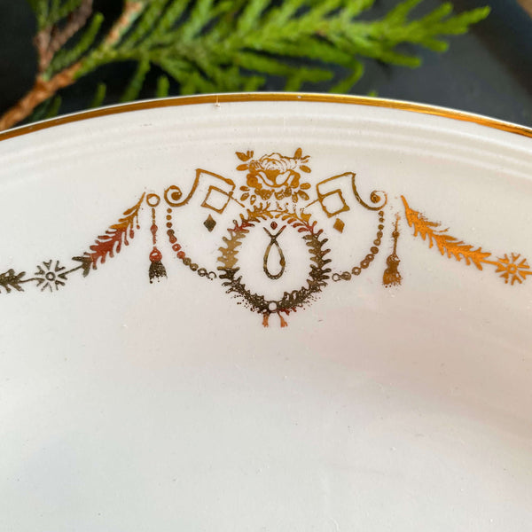 Vintage 1940s Gold and White Swag Luncheon Plates by Edwin Knowles- Ad ...