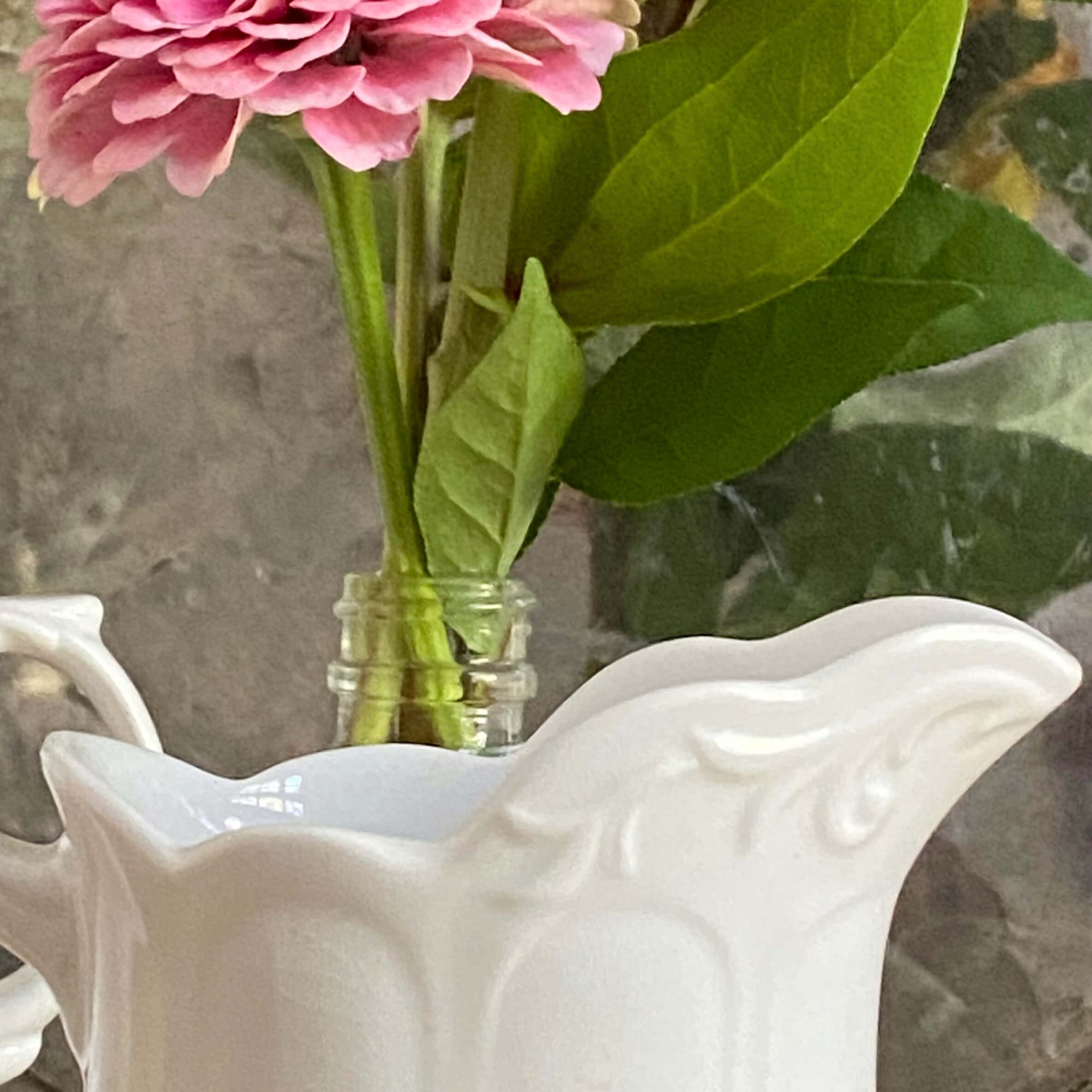 Vintage 1970s English Ironstone All White Colonial Cream & Sugar Set by J & G Meakin Sterling Series