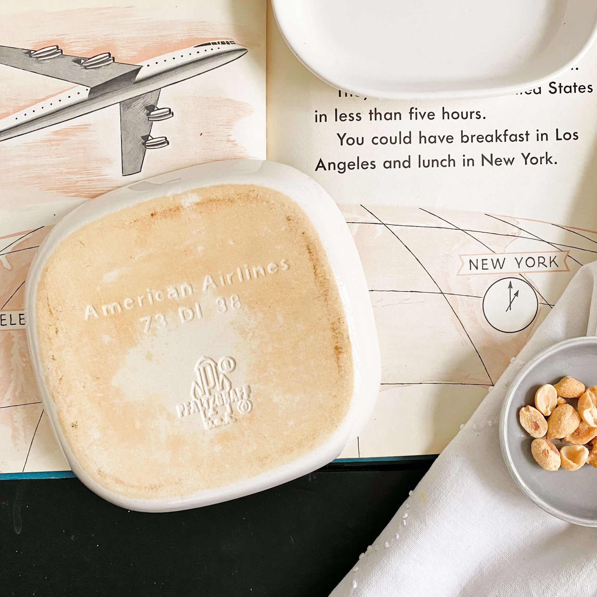 Vintage 1970s American Airlines Square First Class Serving Dishes by Pfaltzgraff 73 D1 38