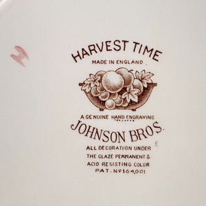 Vintage Johnson Bros Harvest Time Dinner Plates - set of Two - Cira 1950s-1970s