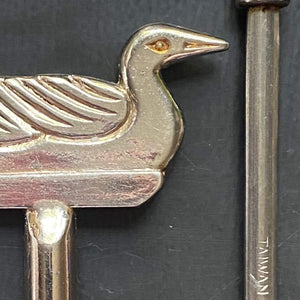 Vintage Brass Kebab Skewers with Animal Finials - Set of 7 -  Made in Taiwan circa 1960s-1970s