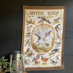 Vintage British Birds Tea Towel by Clive Mayor  - Made in England