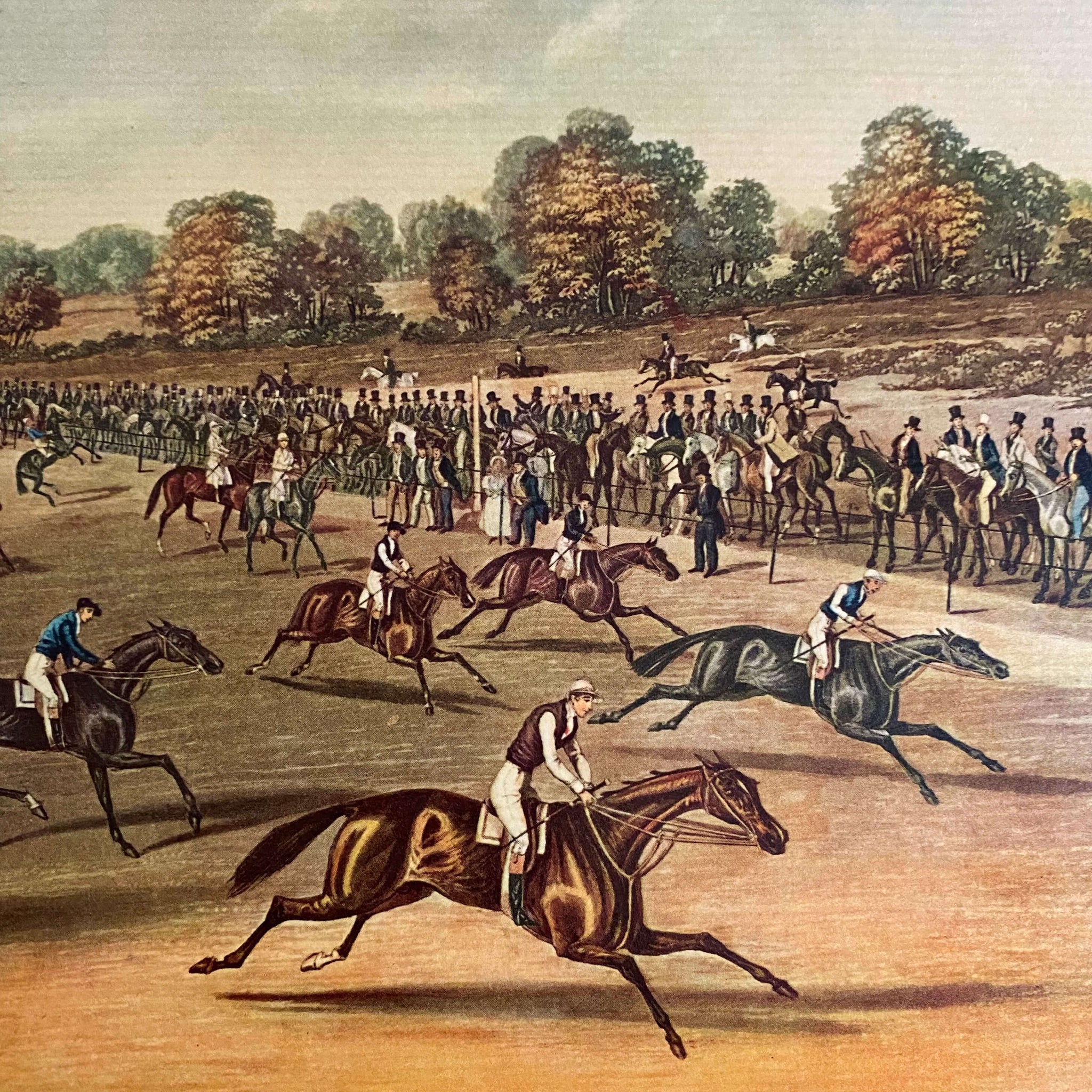 Vintage Equestrian Print - Epsom - by James Pollard - Editions Du Chene Print circa 1960