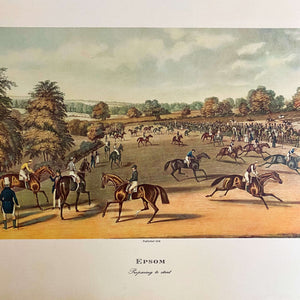 Vintage Equestrian Print - Epsom - by James Pollard - Editions Du Chene Print circa 1960